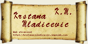 Krstana Mladićević vizit kartica